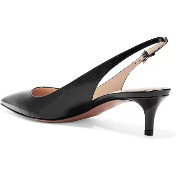 imageFSJ Women Classic Slingback Pumps Low Kitten Mid Heels Sandals Pointy Toe Comfortable Formal Party Shoes Size 415 M USBlacktassel