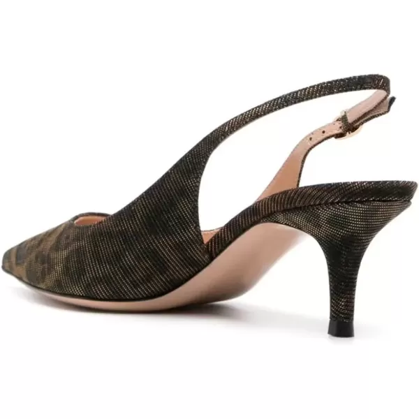 imageFSJ Women Classic Slingback Pumps Low Kitten Mid Heels Sandals Pointy Toe Comfortable Formal Party Shoes Size 415 M USBrown Gold