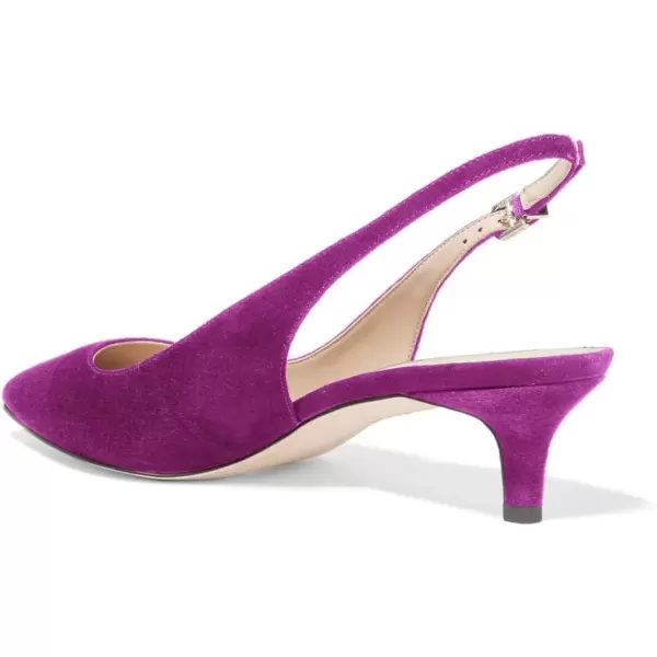 imageFSJ Women Classic Slingback Pumps Low Kitten Mid Heels Sandals Pointy Toe Comfortable Formal Party Shoes Size 415 M USFuchsiasuede