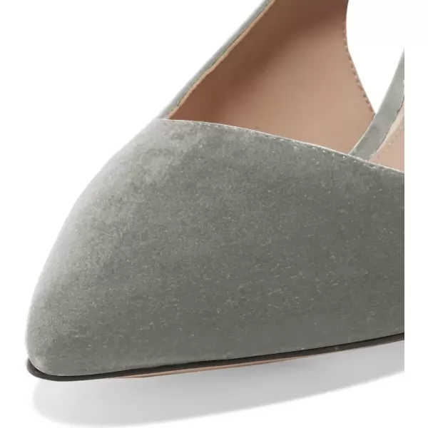 imageFSJ Women Classic Slingback Pumps Low Kitten Mid Heels Sandals Pointy Toe Comfortable Formal Party Shoes Size 415 M USGreysuede
