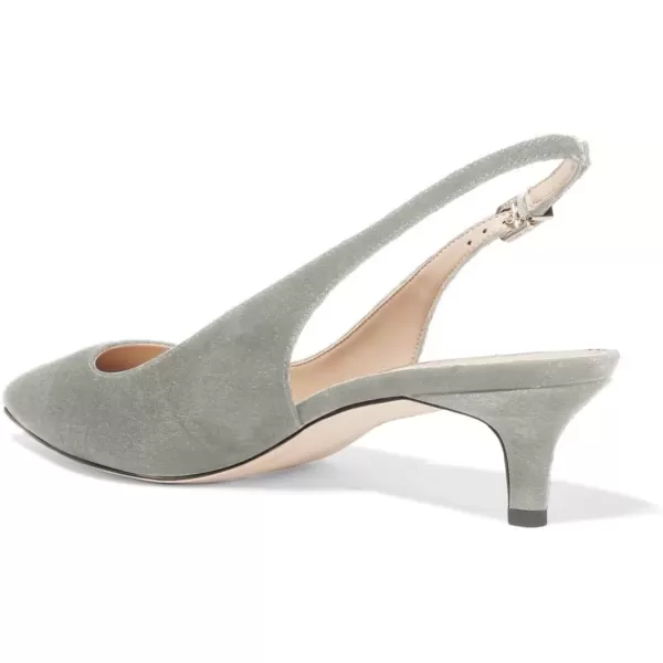 imageFSJ Women Classic Slingback Pumps Low Kitten Mid Heels Sandals Pointy Toe Comfortable Formal Party Shoes Size 415 M USGreysuede