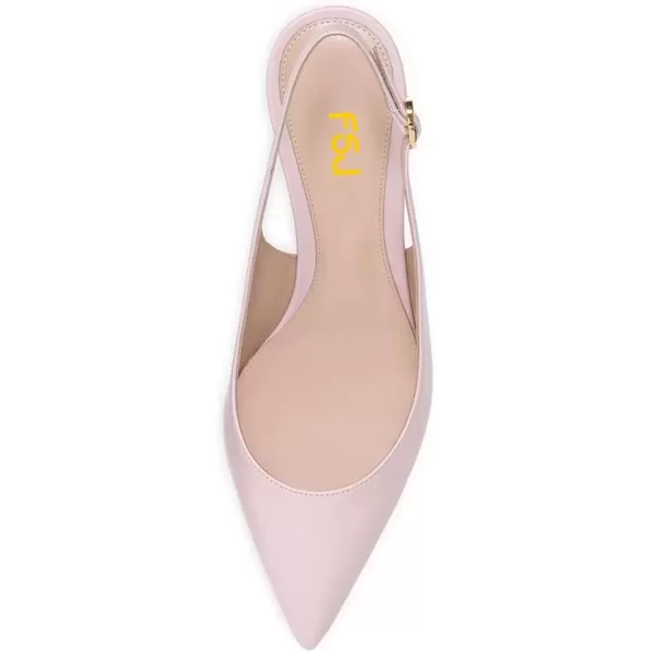 imageFSJ Women Classic Slingback Pumps Low Kitten Mid Heels Sandals Pointy Toe Comfortable Formal Party Shoes Size 415 M USLavender