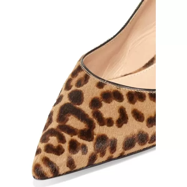 imageFSJ Women Classic Slingback Pumps Low Kitten Mid Heels Sandals Pointy Toe Comfortable Formal Party Shoes Size 415 M USLeopard Suede