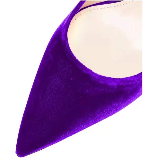 imageFSJ Women Classic Slingback Pumps Low Kitten Mid Heels Sandals Pointy Toe Comfortable Formal Party Shoes Size 415 M USPurple