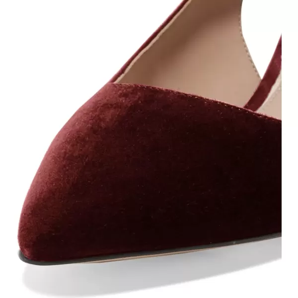imageFSJ Women Classic Slingback Pumps Low Kitten Mid Heels Sandals Pointy Toe Comfortable Formal Party Shoes Size 415 M USWinesuede