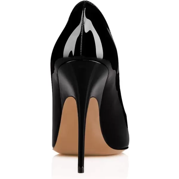 imageFSJ Women Dress Pointed Toe High Heel Pumps Slip on Stilettos Transparent Comfy ShoesBlack