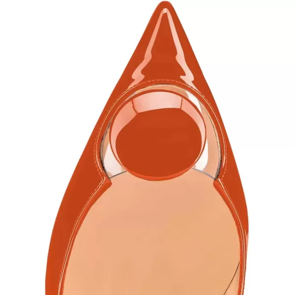 imageFSJ Women Dress Pointed Toe High Heel Pumps Slip on Stilettos Transparent Comfy ShoesOrange
