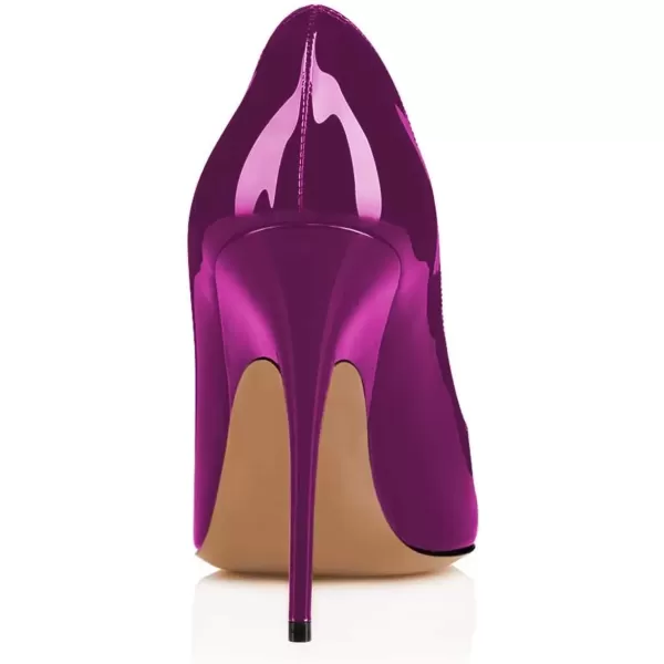 imageFSJ Women Dress Pointed Toe High Heel Pumps Slip on Stilettos Transparent Comfy ShoesPurple