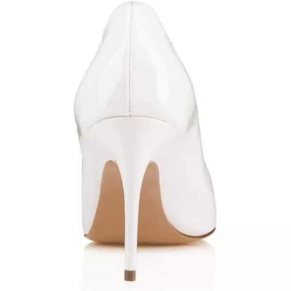 imageFSJ Women Dress Pointed Toe High Heel Pumps Slip on Stilettos Transparent Comfy ShoesWhite