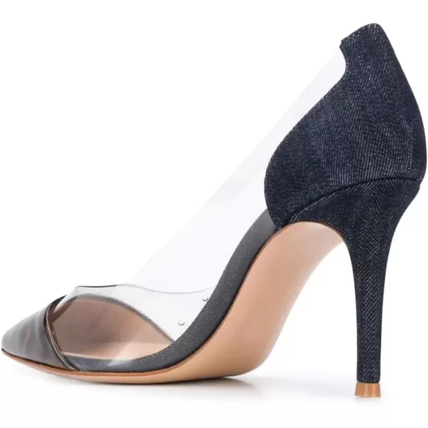imageFSJ Women Elegant Stiletto Clear Pumps High Heels Slip On Sandals Party Wedding Dress Shoe Size 415 USDemin