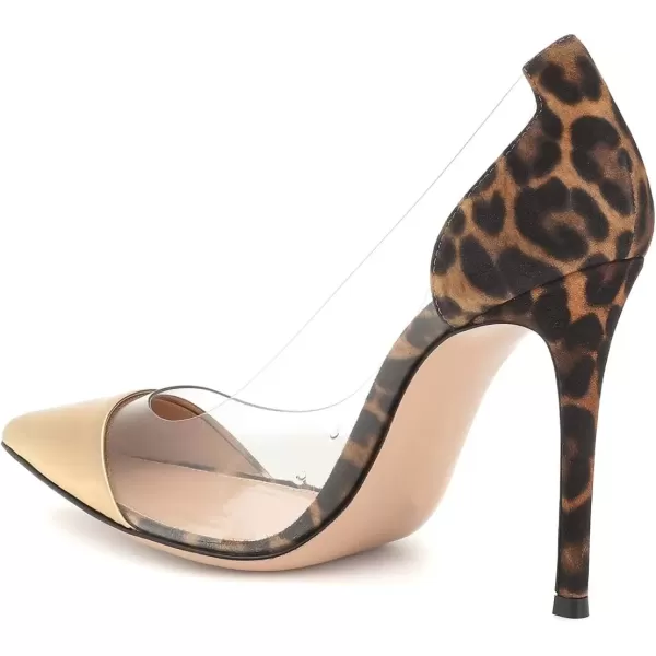 imageFSJ Women Elegant Stiletto Clear Pumps High Heels Slip On Sandals Party Wedding Dress Shoe Size 415 USLeopard Gold