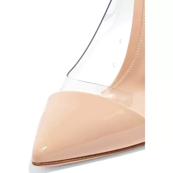 imageFSJ Women Elegant Stiletto Clear Pumps High Heels Slip On Sandals Party Wedding Dress Shoe Size 415 USNude Patent
