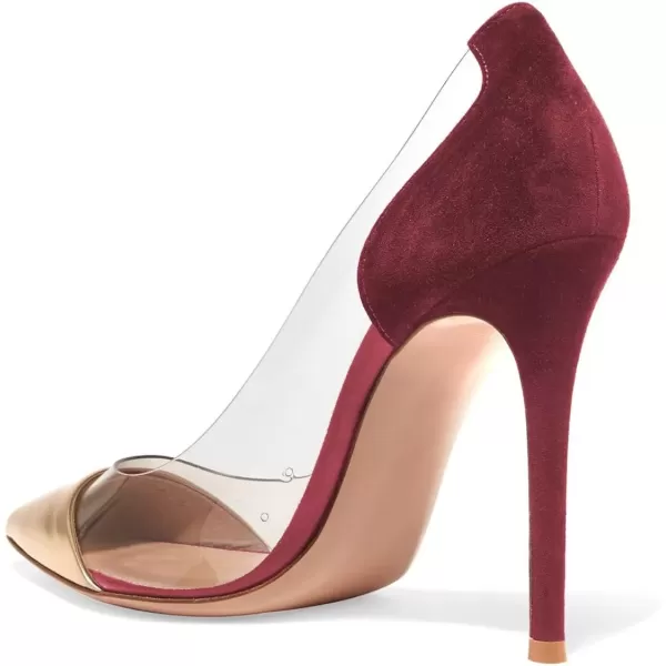 imageFSJ Women Elegant Stiletto Clear Pumps High Heels Slip On Sandals Party Wedding Dress Shoe Size 415 USRed Gold