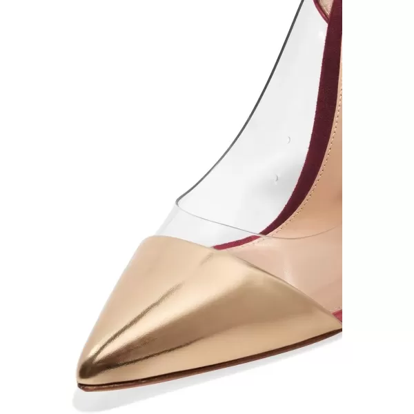imageFSJ Women Elegant Stiletto Clear Pumps High Heels Slip On Sandals Party Wedding Dress Shoe Size 415 USRed Gold