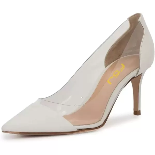 imageFSJ Women Elegant Stiletto Clear Pumps High Heels Slip On Sandals Party Wedding Dress Shoe Size 415 USWhite 8cm