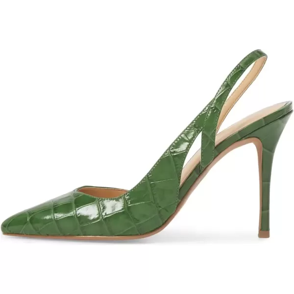 imageFSJ Women Fashion Pointed Toe Slingback Pumps High Heels Sandals Party Cocktail Animal Print Shoes 415 M USGreen