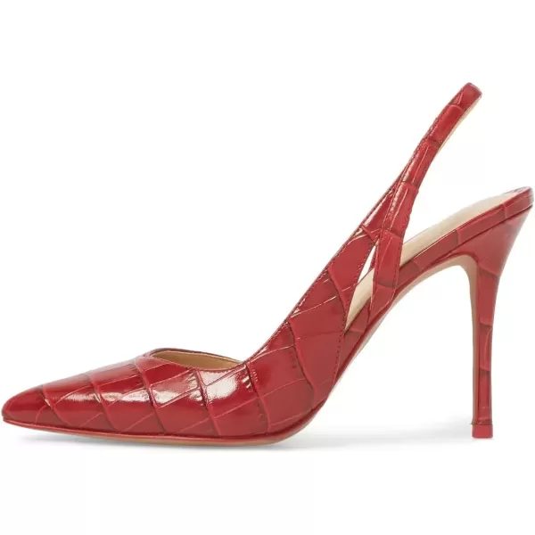 imageFSJ Women Fashion Pointed Toe Slingback Pumps High Heels Sandals Party Cocktail Animal Print Shoes 415 M USRed