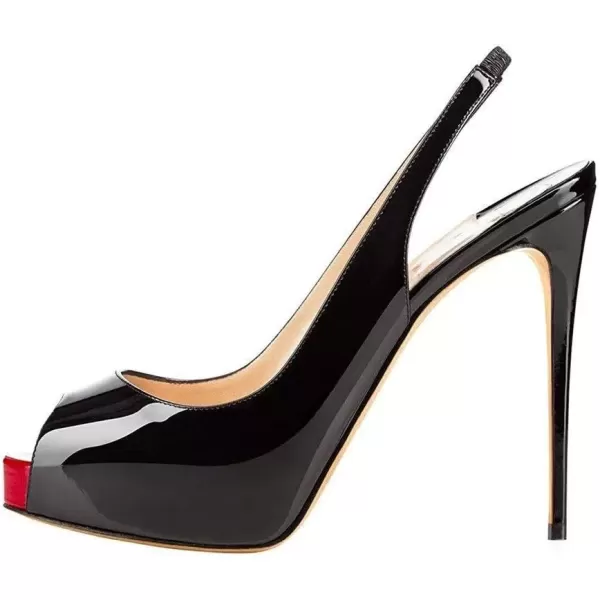 imageFSJ Women Peep Toe Extreme High Heels Platform Sandals Slingback Stiletto Prom Dress Pumps Size 415 USBlackred