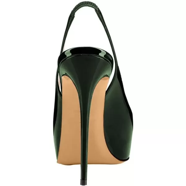 imageFSJ Women Peep Toe Extreme High Heels Platform Sandals Slingback Stiletto Prom Dress Pumps Size 415 USDarkgreen