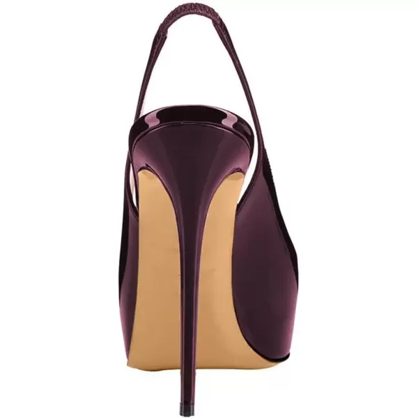 imageFSJ Women Peep Toe Extreme High Heels Platform Sandals Slingback Stiletto Prom Dress Pumps Size 415 USDarkpurple
