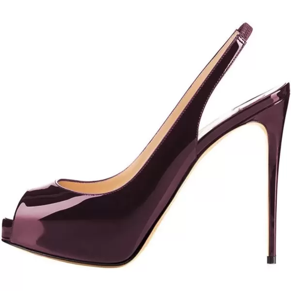 imageFSJ Women Peep Toe Extreme High Heels Platform Sandals Slingback Stiletto Prom Dress Pumps Size 415 USDarkpurple