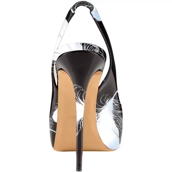 imageFSJ Women Peep Toe Extreme High Heels Platform Sandals Slingback Stiletto Prom Dress Pumps Size 415 USFeather