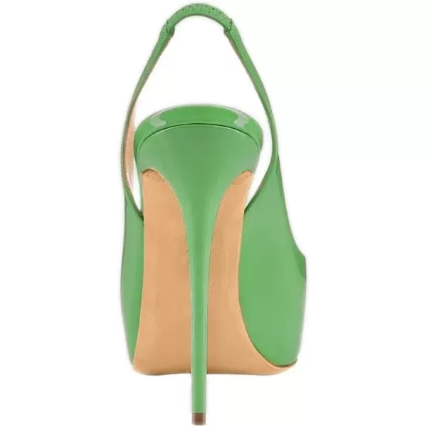 imageFSJ Women Peep Toe Extreme High Heels Platform Sandals Slingback Stiletto Prom Dress Pumps Size 415 USGreen