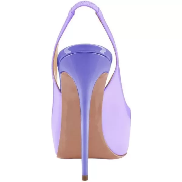 imageFSJ Women Peep Toe Extreme High Heels Platform Sandals Slingback Stiletto Prom Dress Pumps Size 415 USLight Purple