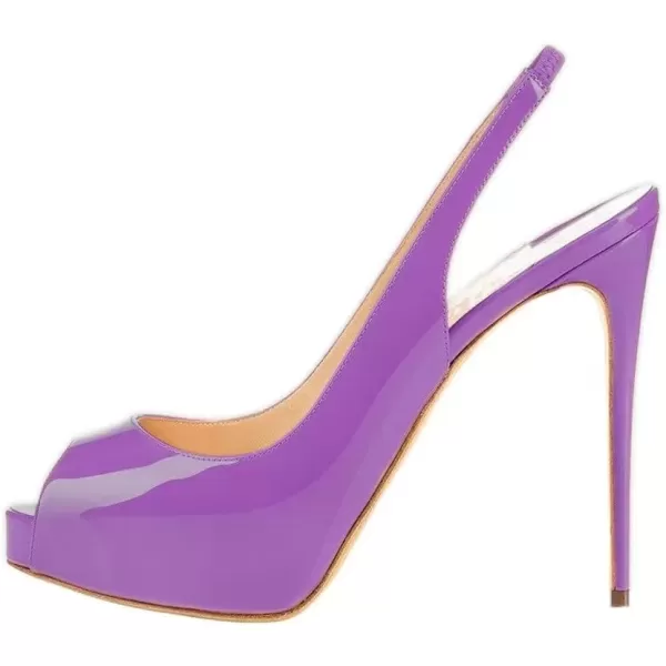 imageFSJ Women Peep Toe Extreme High Heels Platform Sandals Slingback Stiletto Prom Dress Pumps Size 415 USPurple