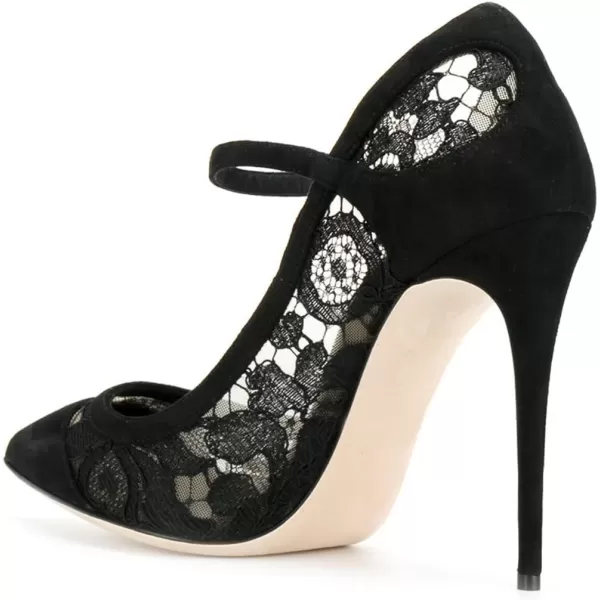 imageFSJ Women Sexy Black Lace Pumps Pointed Toe High Heels Mary Jane Stilettos Party Prom Shoes Size 415 USBlack