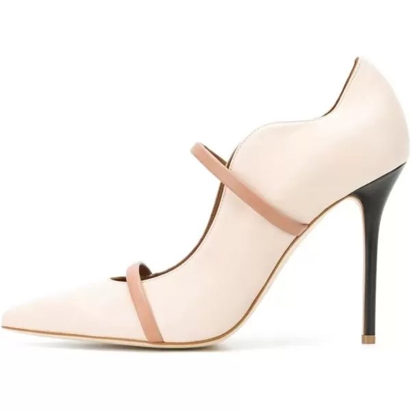 imageFSJ Women Sexy Double Straps Pointed Toe Pumps High Heels Stilettos Party Dress Shoes Size 415 USBeige12cm