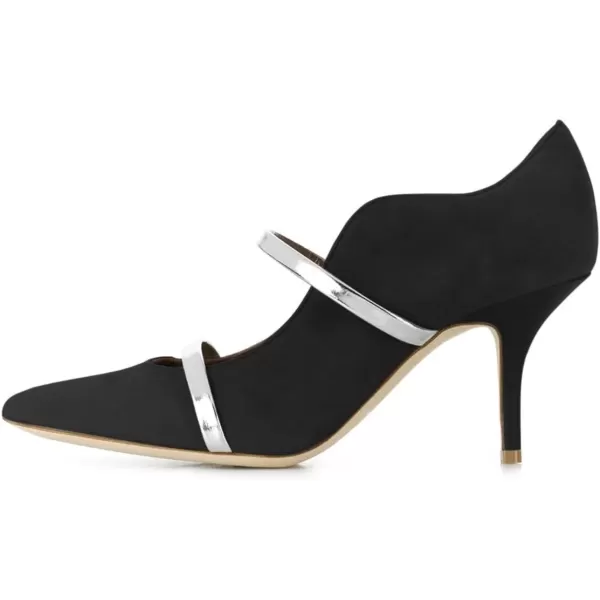imageFSJ Women Sexy Double Straps Pointed Toe Pumps High Heels Stilettos Party Dress Shoes Size 415 USBlack8 Cm