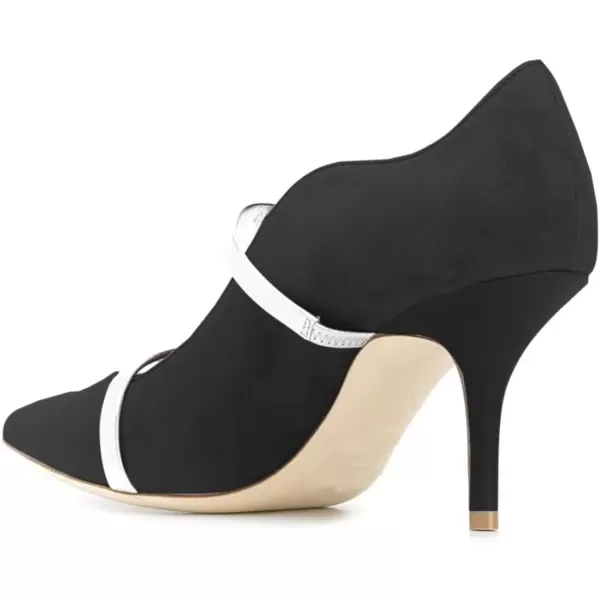 imageFSJ Women Sexy Double Straps Pointed Toe Pumps High Heels Stilettos Party Dress Shoes Size 415 USBlack8 Cm
