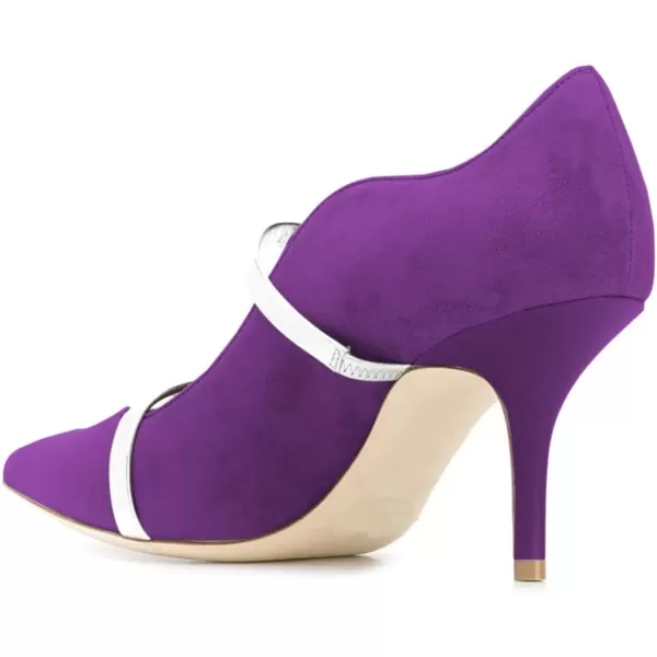imageFSJ Women Sexy Double Straps Pointed Toe Pumps High Heels Stilettos Party Dress Shoes Size 415 USDark Orchid8 Cm