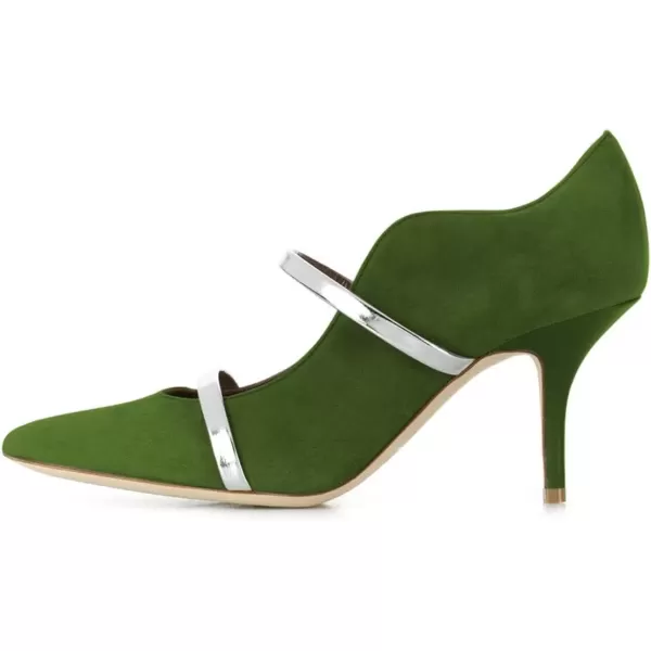 imageFSJ Women Sexy Double Straps Pointed Toe Pumps High Heels Stilettos Party Dress Shoes Size 415 USGreen8 Cm