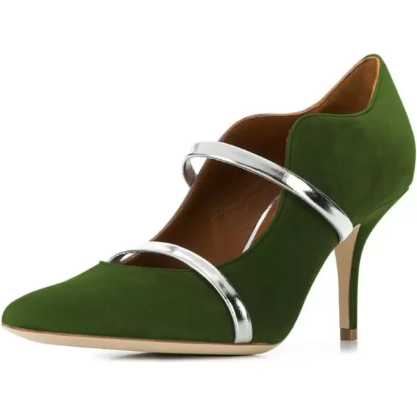 imageFSJ Women Sexy Double Straps Pointed Toe Pumps High Heels Stilettos Party Dress Shoes Size 415 USGreen8 Cm