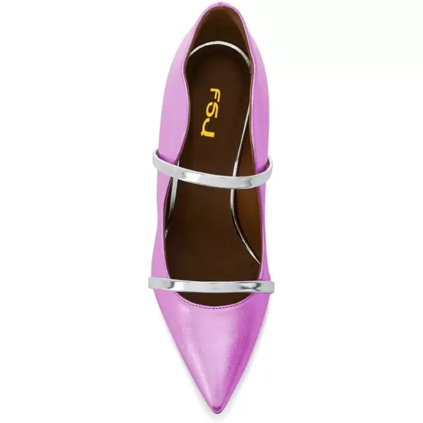 imageFSJ Women Sexy Double Straps Pointed Toe Pumps High Heels Stilettos Party Dress Shoes Size 415 USLavender12cm