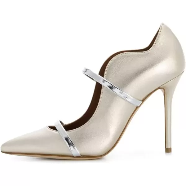 imageFSJ Women Sexy Double Straps Pointed Toe Pumps High Heels Stilettos Party Dress Shoes Size 415 USLight Gold12cm