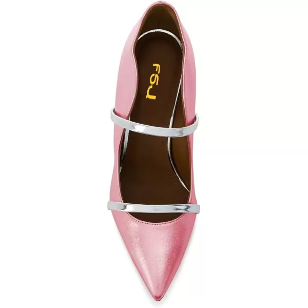 imageFSJ Women Sexy Double Straps Pointed Toe Pumps High Heels Stilettos Party Dress Shoes Size 415 USLight Pink12cm