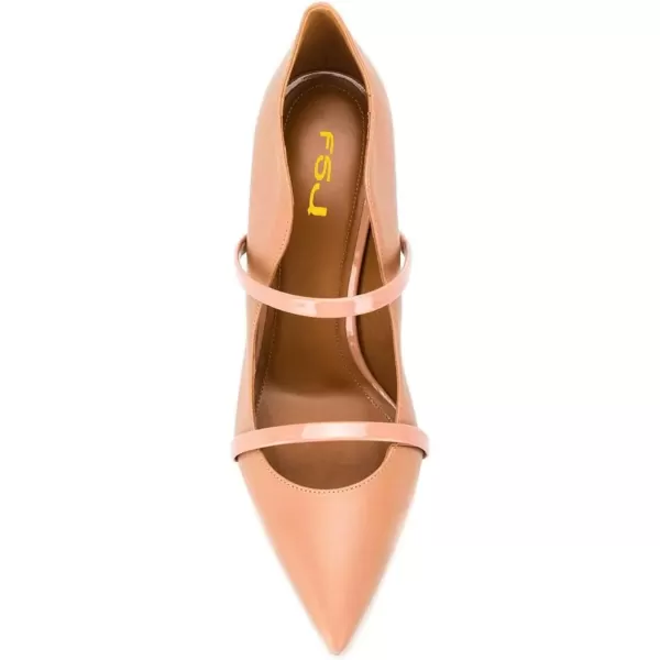 imageFSJ Women Sexy Double Straps Pointed Toe Pumps High Heels Stilettos Party Dress Shoes Size 415 USNude12cm