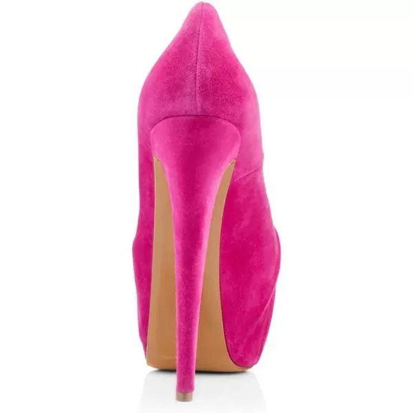 imageWomen Peep Toe Platform Extreme Stiletto High Heels Pleated Suede Cocktail Party Dress Pumps Size 415 USDeep Pink