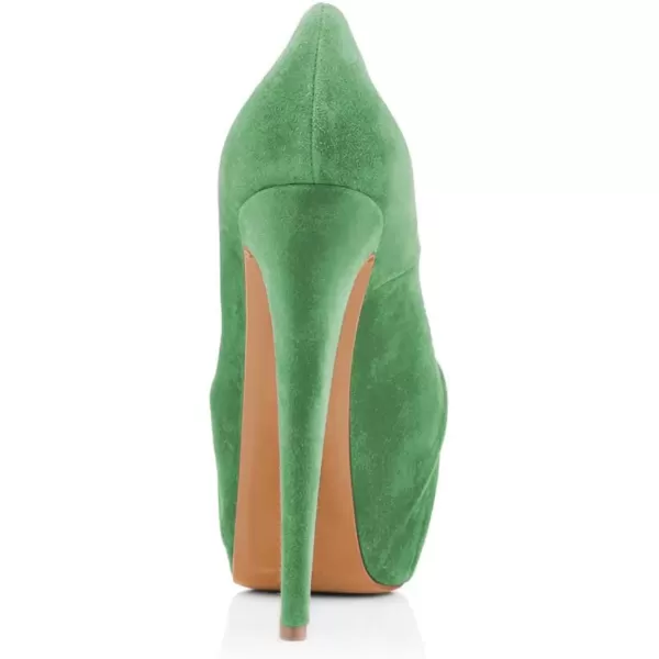 imageWomen Peep Toe Platform Extreme Stiletto High Heels Pleated Suede Cocktail Party Dress Pumps Size 415 USGreen