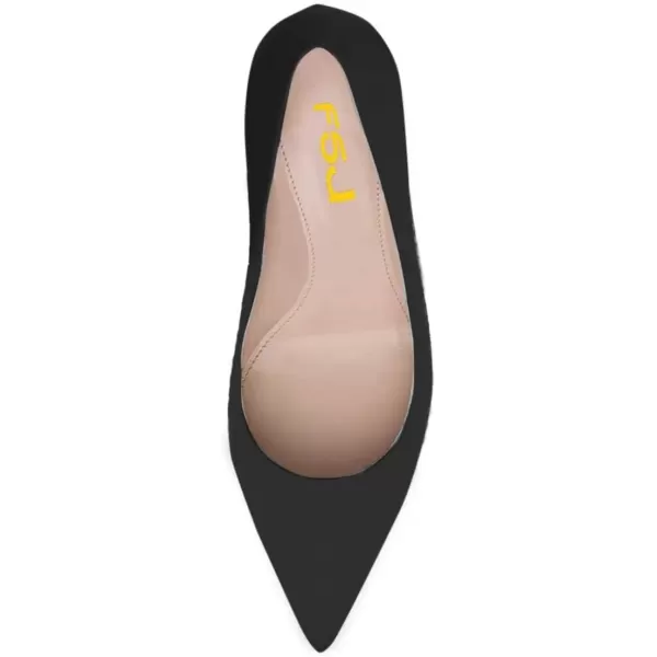 imageFSJ Women Bridal Pointed Toe Chunky Block Low Heel Crystal Pumps Slip on Wedding Thick Heel Comfort Shoes Size 415 USBlack 1