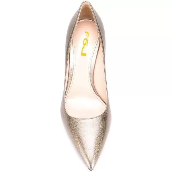 imageFSJ Women Bridal Pointed Toe Chunky Block Low Heel Crystal Pumps Slip on Wedding Thick Heel Comfort Shoes Size 415 USGold