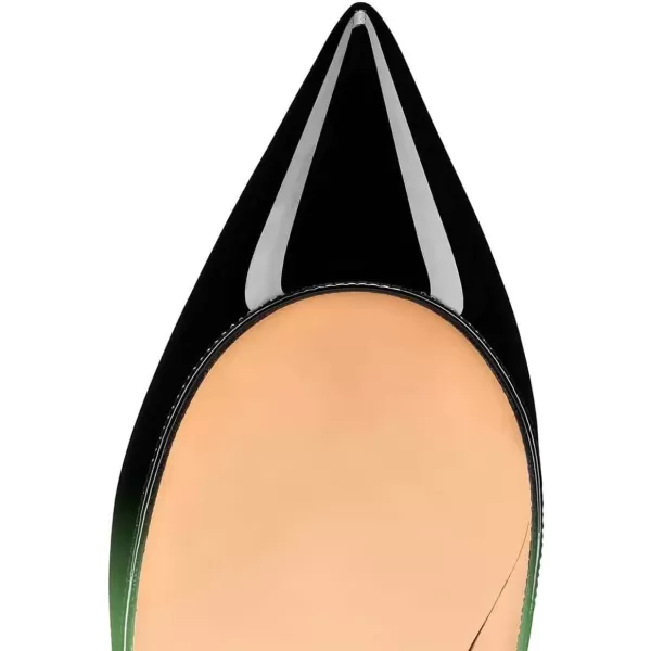 imageFSJ Women Bridal Pointed Toe Chunky Block Low Heel Crystal Pumps Slip on Wedding Thick Heel Comfort Shoes Size 415 USGreen Gradient