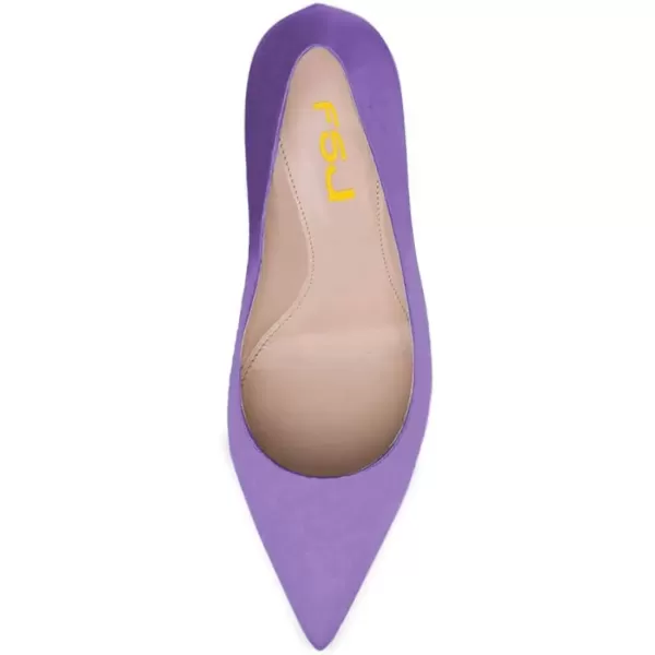 imageFSJ Women Bridal Pointed Toe Chunky Block Low Heel Crystal Pumps Slip on Wedding Thick Heel Comfort Shoes Size 415 USPurple