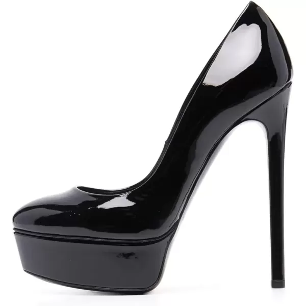 imageFSJ Women Classic Chunky High Heels Pumps Platform Closed Toe Sexy Slip On Ladies Shoes Size 415 USBlack