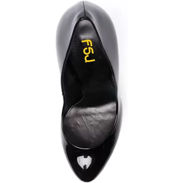 imageFSJ Women Classic Chunky High Heels Pumps Platform Closed Toe Sexy Slip On Ladies Shoes Size 415 USBlack
