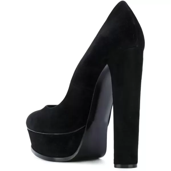 imageFSJ Women Classic Chunky High Heels Pumps Platform Closed Toe Sexy Slip On Ladies Shoes Size 415 USBlacksuede