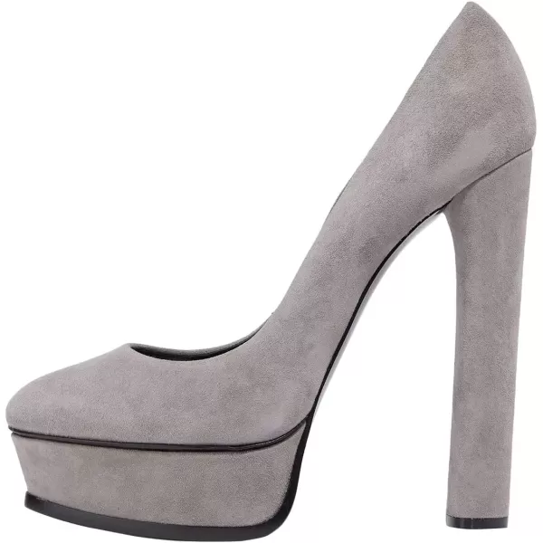 imageFSJ Women Classic Chunky High Heels Pumps Platform Closed Toe Sexy Slip On Ladies Shoes Size 415 USGrey